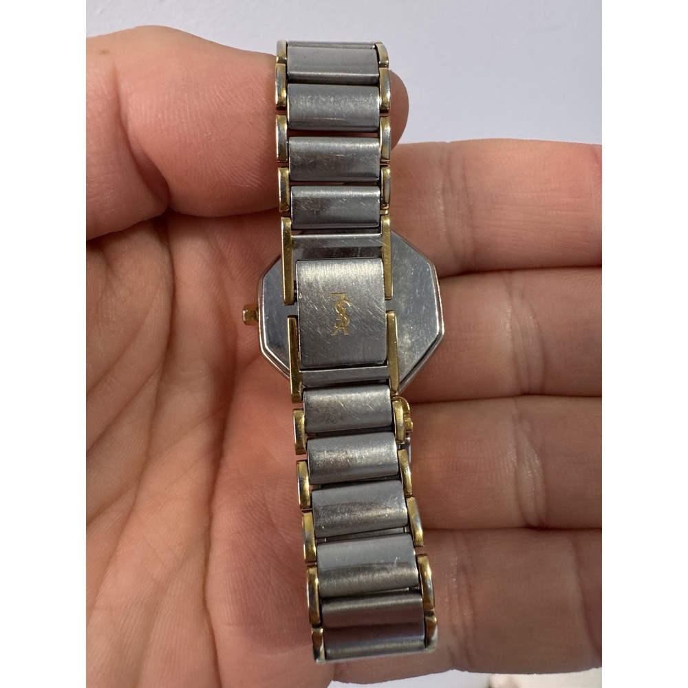 YSL Yves Saint Laurent Watch Vintage Silver Needs Battery - Picture 3 of 7